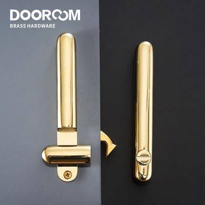 品質  Dooroom Sliding Door Brass Lock Set Handles Gold PVD Black Living Room Bathroom Balcony Interior Kitchen D185 D186 工場