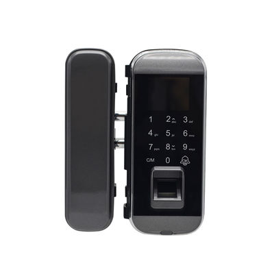 品質  Digital Access Control Support EBKN Aluminum Alloy+Iron Glass Slide Smart Biometric Fingerprint Commercial Door Remote Control Glass Door Lock 工場