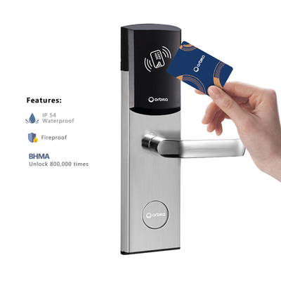 Star Hotel Orbita Guangzhou 13.56mh.american Latch Deadbolt Waterproof Security Chip Electronic Card Smart Rfid Hotel Door Locks By Card